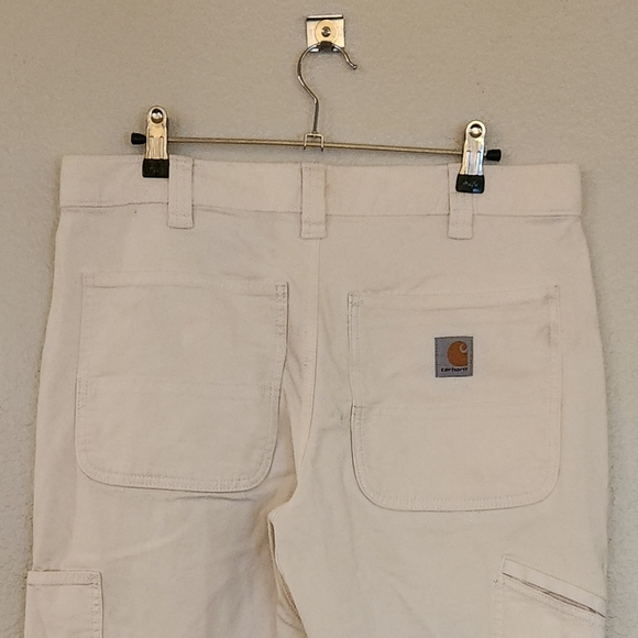 Carhartt Canvas Work Pants 33x30 Natural Unisex Women’s Size 12, Straight Leg - Picture 6 of 7